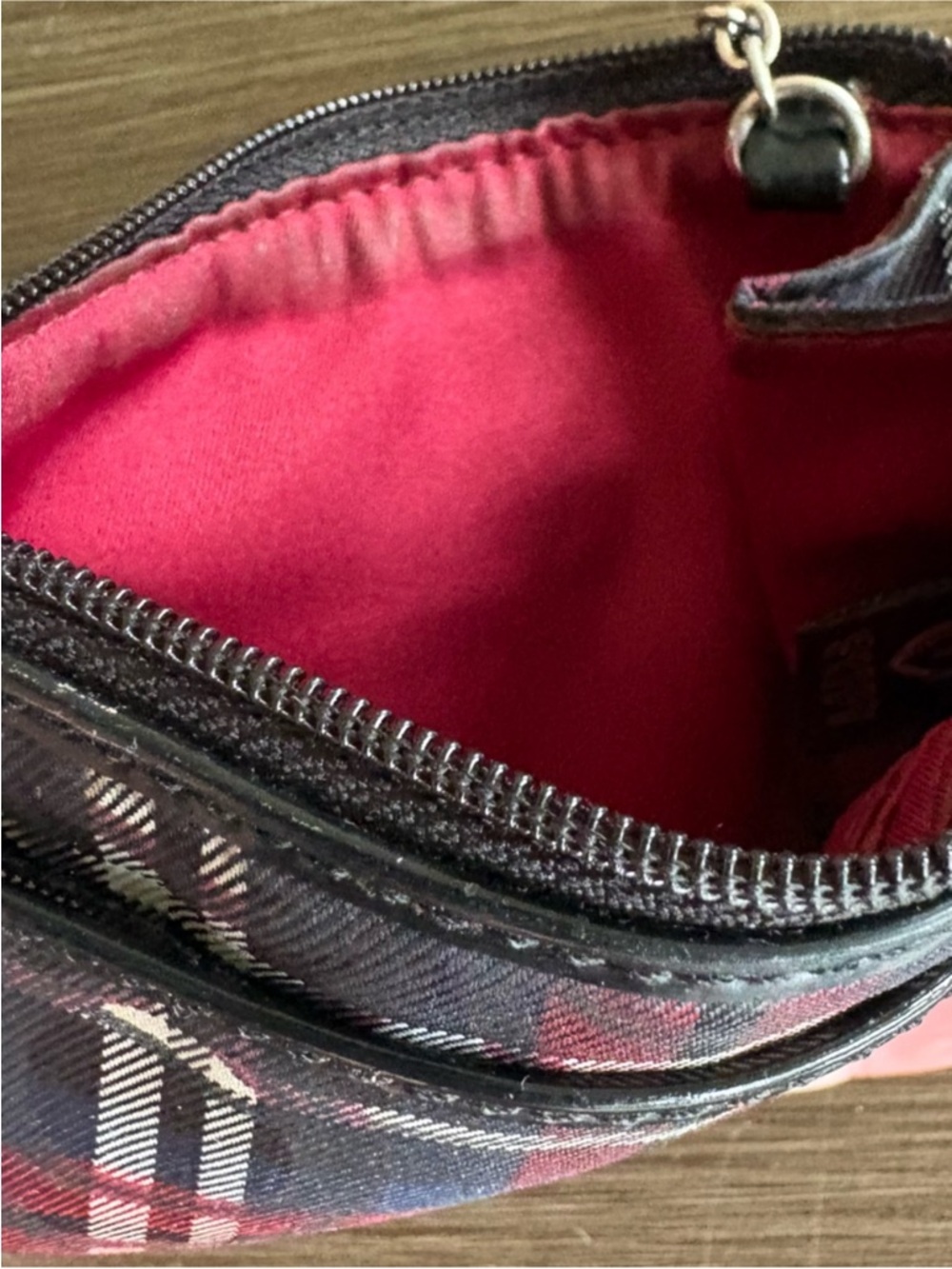 Coach Poppy Tartan Plaid Glam Tote + Cardholder (Red/Blue) 18713 - Picture 16 of 16